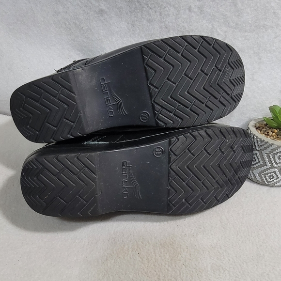 Dansko Black Gray Ombre Patent Leather Professional Round Toe Clogs Size 39 - Picture 4 of 13